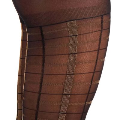 allbrand365 designer Womens Plaid Tights Color-Black Size-X-Small/Small